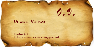 Orosz Vince névjegykártya